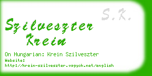 szilveszter krein business card